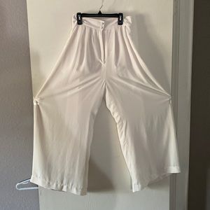 White wide pants high waisted pants